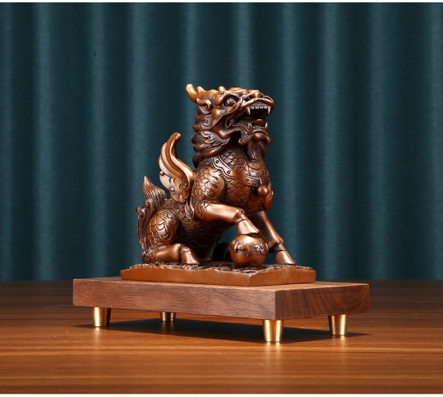 铜像瑞兽财富麒麟摆件