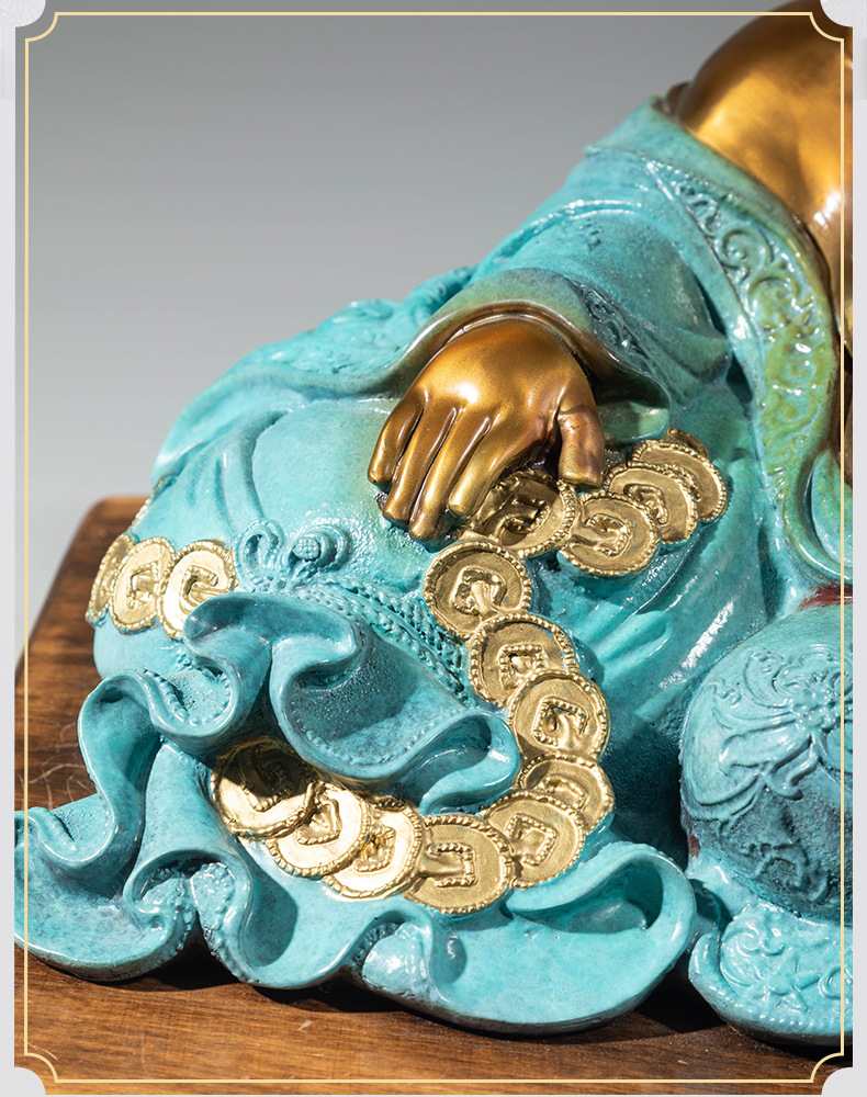 弥勒佛佛像黄铜雕像摆件