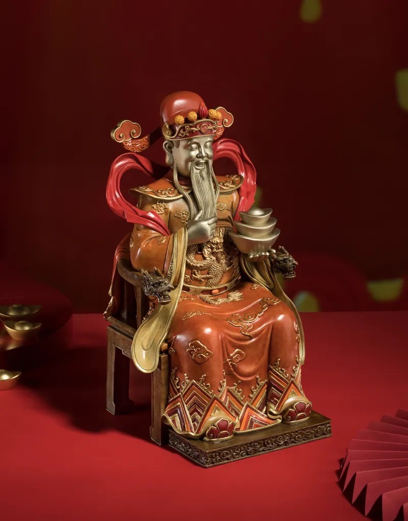 铜雕坐享财源财神佛像