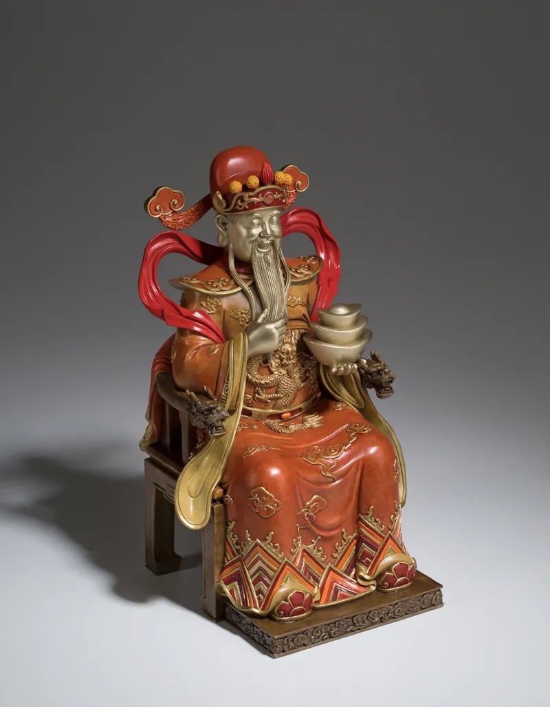 铜雕坐享财源财神佛像