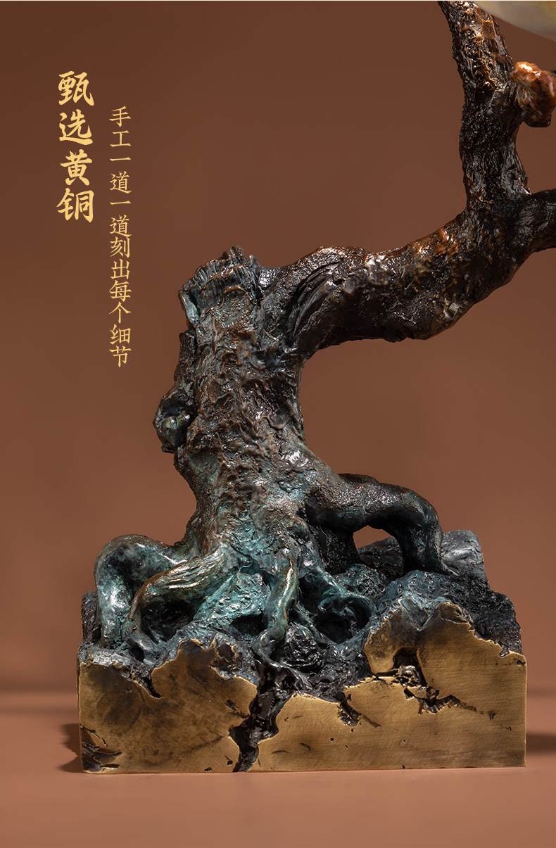 喜鹊枝鸟铜摆件