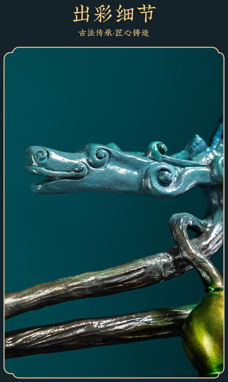 黄铜彩铜雕刻葫芦摆件