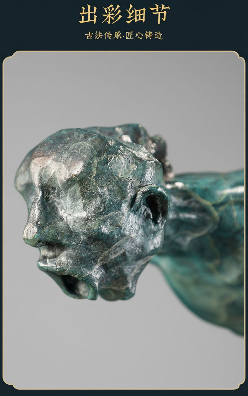 冲刺人物铜雕工艺摆件