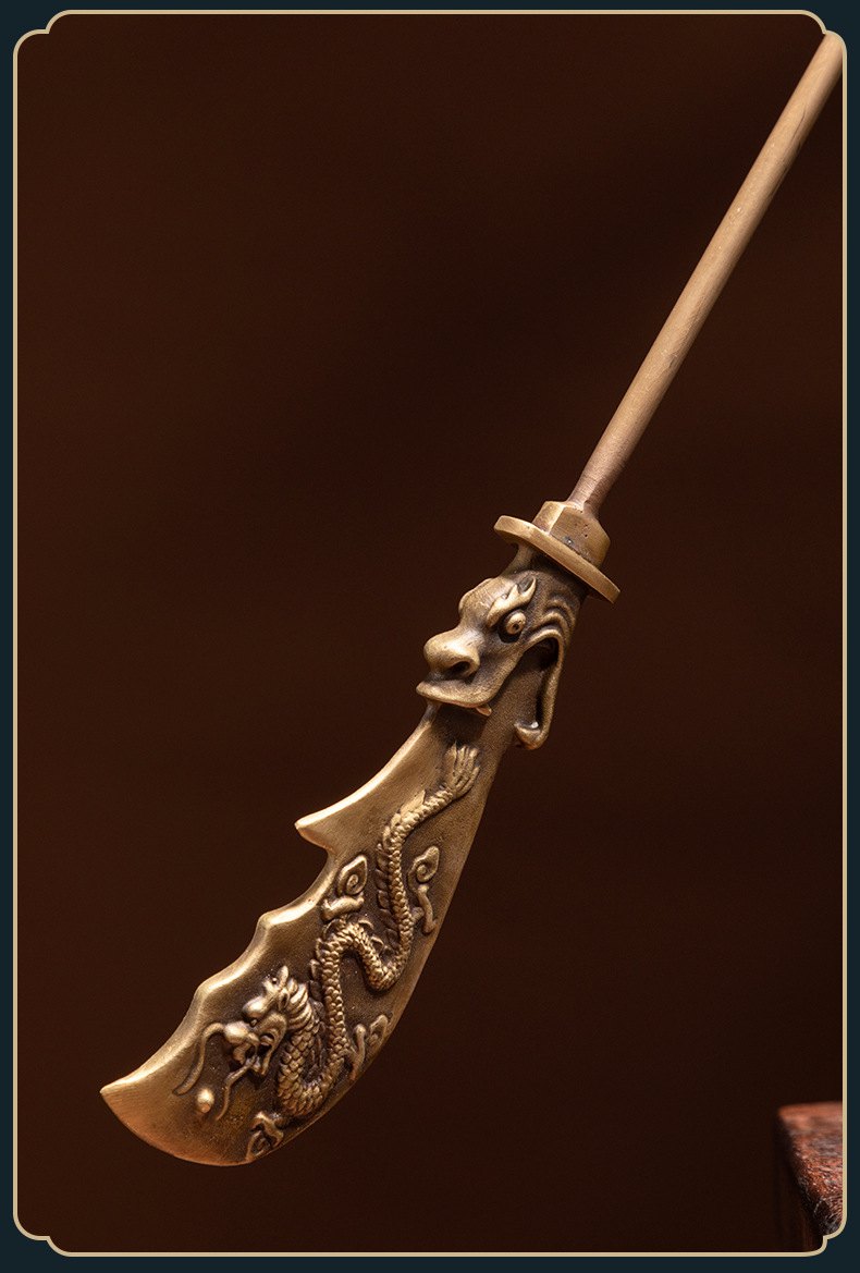 红脸关公黄铜雕塑像摆件