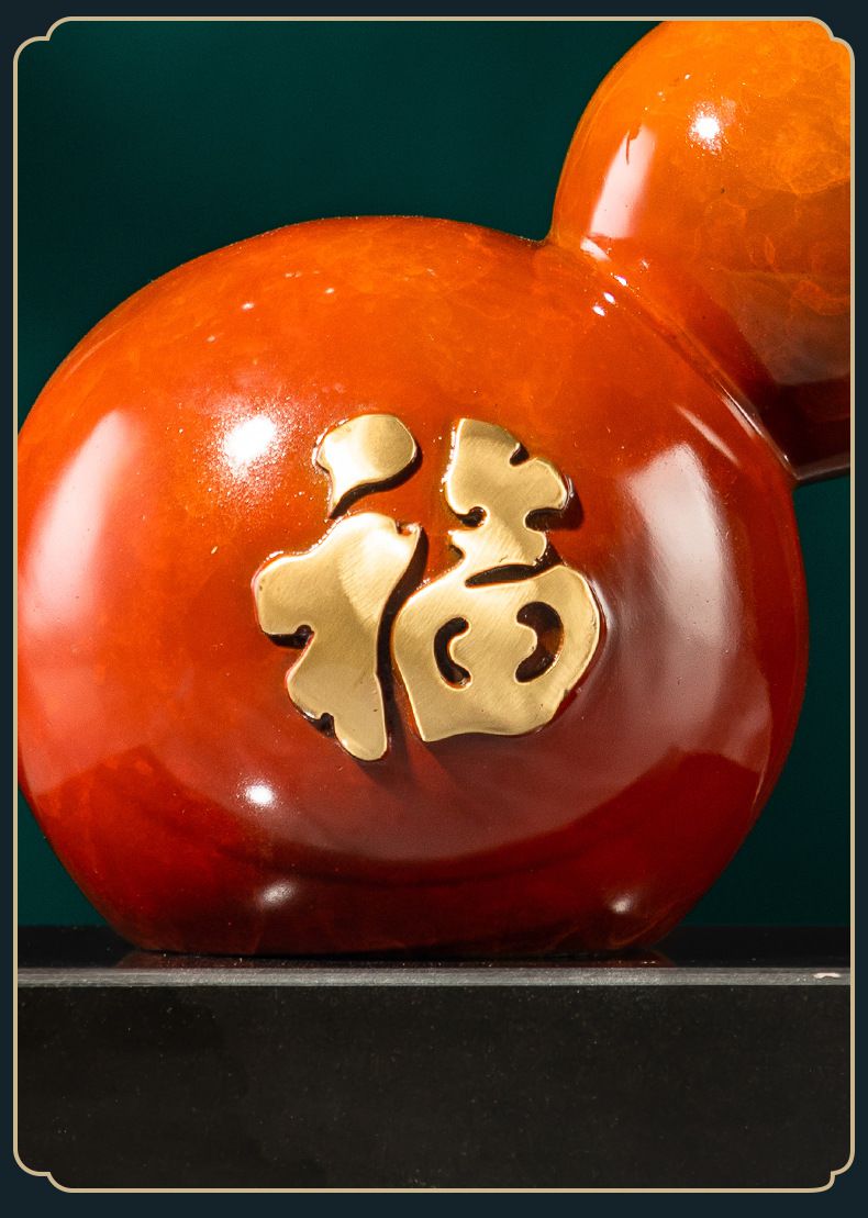 福禄喜事葫芦黄铜摆件