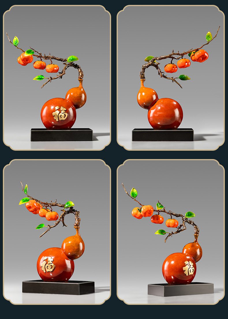 福禄喜事葫芦黄铜摆件