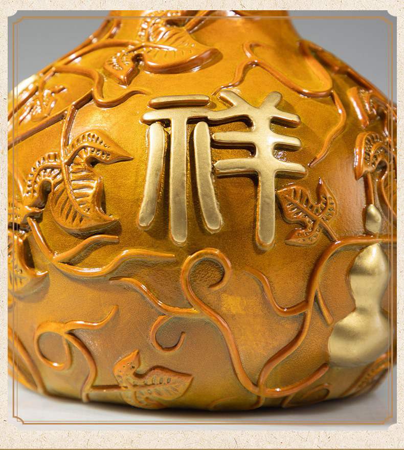 吉祥如意葫芦彩铜工艺品铜摆件