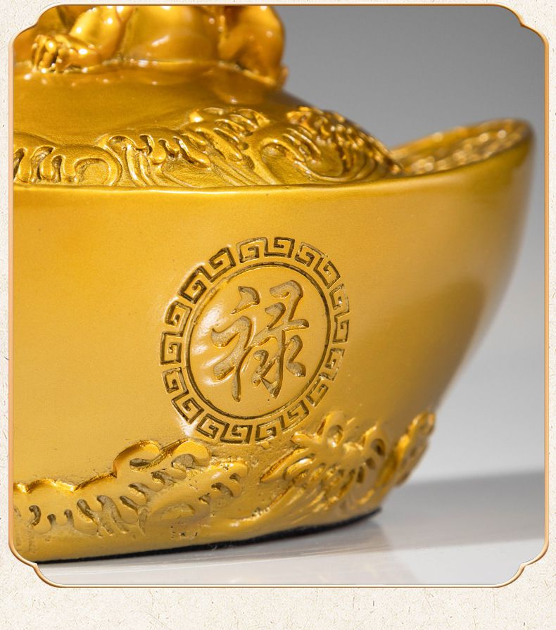 金蝉元宝黄铜摆件