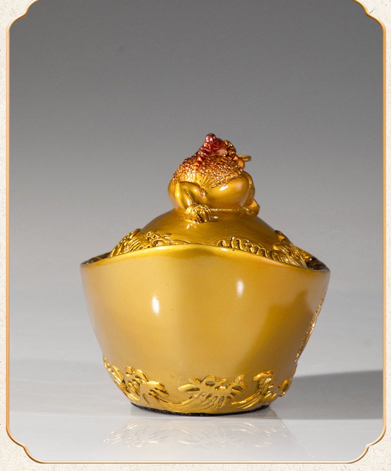 金蝉元宝黄铜摆件