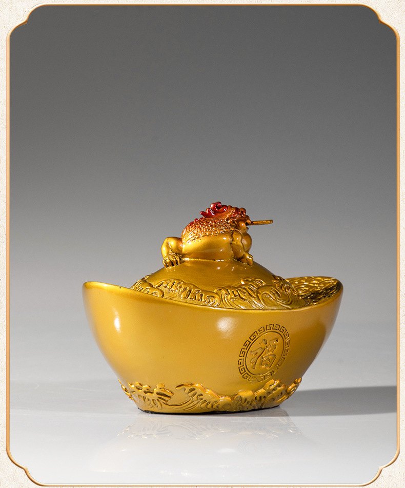 金蝉元宝黄铜摆件