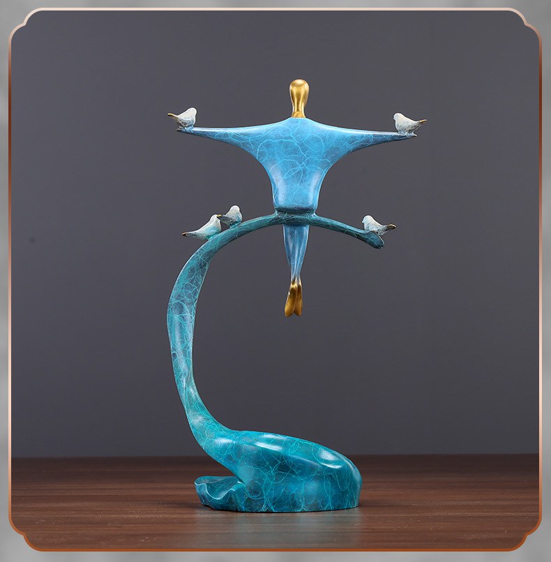 和平天使黄铜工艺品摆件