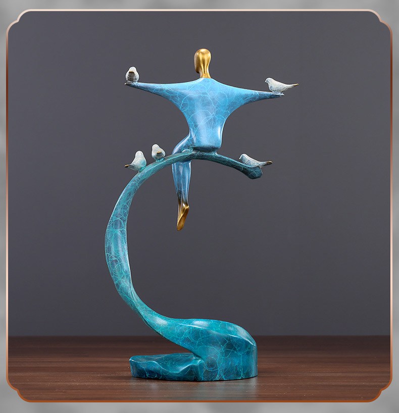 和平天使黄铜工艺品摆件