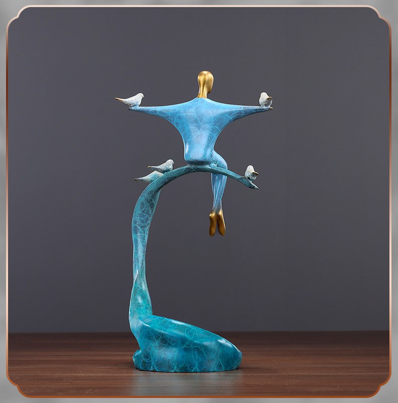 和平天使黄铜工艺品摆件