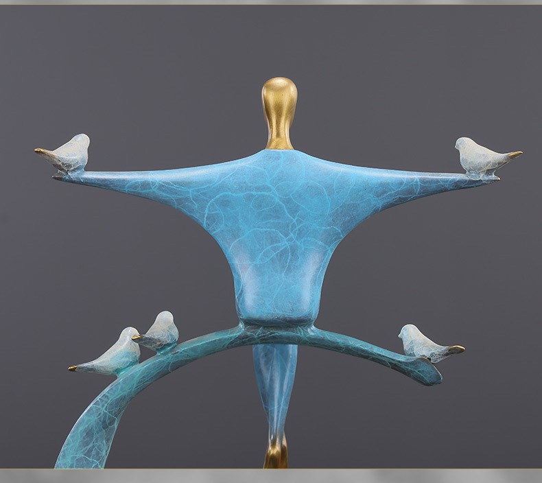 和平天使黄铜工艺品摆件