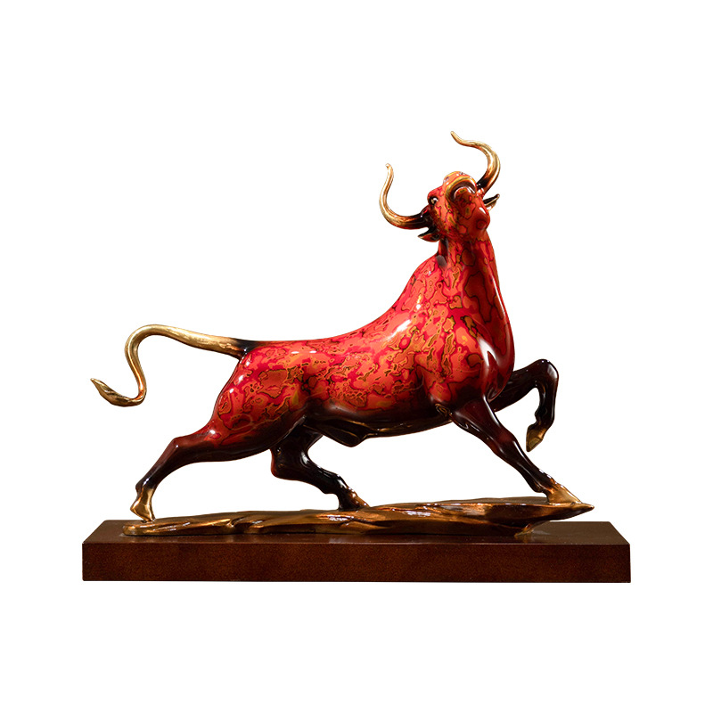 扭转乾坤铜牛摆件