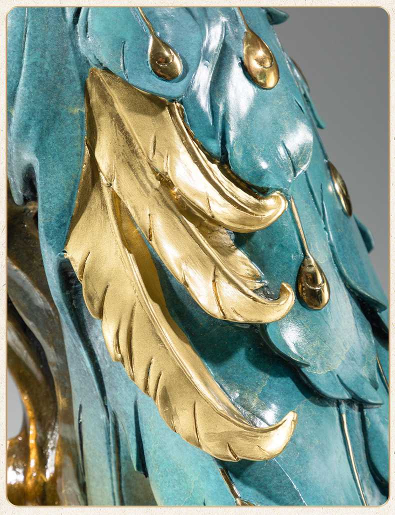 黄铜孔雀摆件工艺品铜器摆件