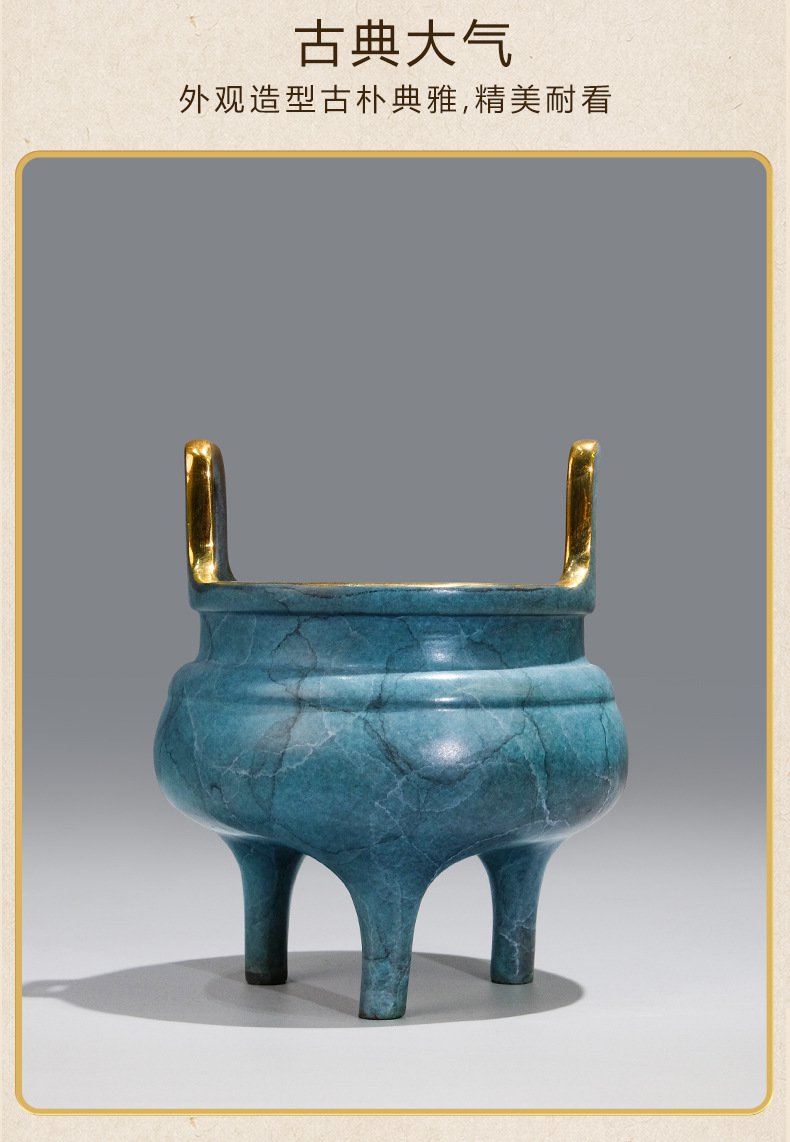 上香供奉彩铜香炉摆件