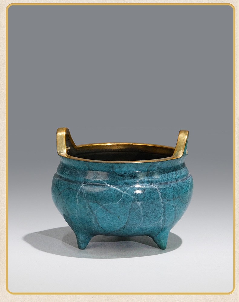 上香供奉彩铜香炉摆件