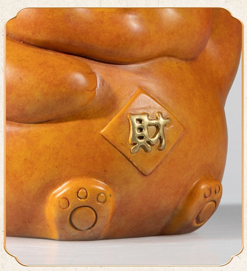 招财猫黄铜摆件